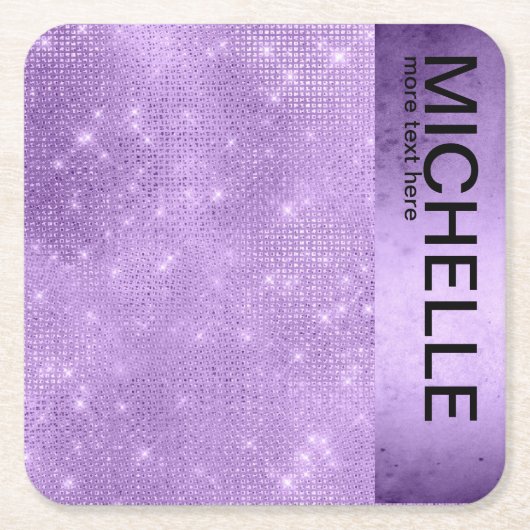 Glitter en Shine Name Violet ID673 Kartonnen Onderzetters (Voorkant)