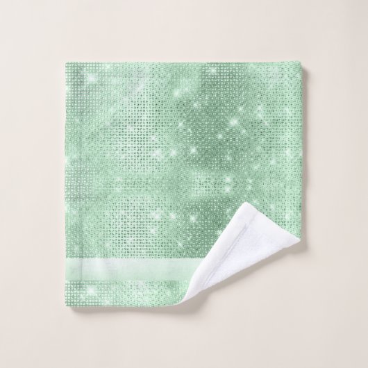 Glitter en Shine Pattern Green ID671 Bad Handdoek (Wasdoekje)