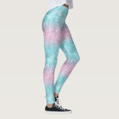 Glitter en Shine Pattern Roze/Blauwgroen ID671 Leggings (Rechts)