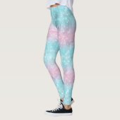 Glitter en Shine Pattern Roze/Blauwgroen ID671 Leggings (Links)