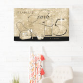 Glitter en Shine Quinceanera Black/Gold Hor ID701 Spandoek (Insitu)