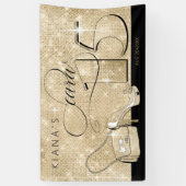 Glitter en Shine Quinceanera Black/Gold Hor ID701 Spandoek (Verticaal)