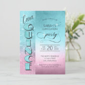 Glitter en Shine Quinceanera Blauwgroen/Roze ID701 Kaart (Staand voorkant)