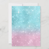 Glitter en Shine Quinceanera Blauwgroen/Roze ID701 Kaart (Achterkant)