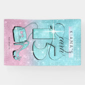 Glitter en Shine Quinceanera Blauwgroen/Roze Vert Spandoek (Horizontaal)