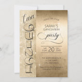 Glitter en Shine Quinceanera Gold ID701 Kaart (Voorkant)