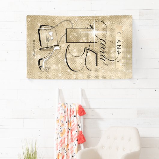 Glitter en Shine Quinceanera Gold Vert ID701 Spandoek (Insitu)