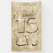 Glitter en Shine Quinceanera Gold Vert ID701 Spandoek (Verticaal)