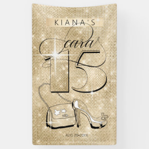 Glitter en Shine Quinceanera Gold Vert ID701 Spandoek