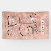 Glitter en Shine Quinceanera Roos Gold Vert ID701 Spandoek (Horizontaal)