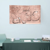 Glitter en Shine Quinceanera Roos Gouden Hor ID701 Spandoek (Beurs)