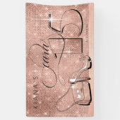 Glitter en Shine Quinceanera Roos Gouden Hor ID701 Spandoek (Verticaal)