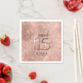 Glitter en Shine Quinceanera V1 Roos Gold ID701 Servet (Insitu)