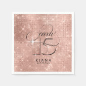 Glitter en Shine Quinceanera V1 Roos Gold ID701 Servet (Voorkant)