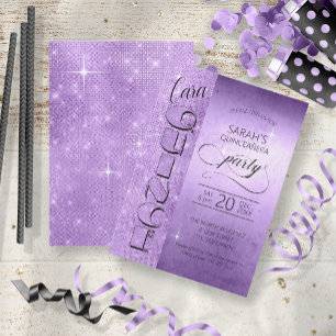 Glitter en Shine Quinceanera Violet ID701 Kaart