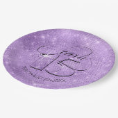 Glitter en Shine Quinceanera Violet ID701 Papieren Bordje (Gekanteld)