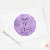 Glitter en Shine Quinceanera Violet ID701 Ronde Sticker (Envelop)