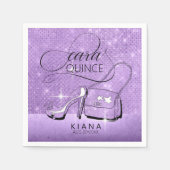 Glitter en Shine Quinceanera Violet ID701 Servet (Voorkant)