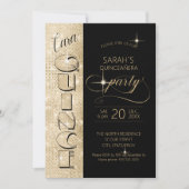 Glitter en Shine Quinceanera Zwart/Goud ID701 Kaart (Voorkant)