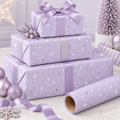 Glitter en Shine Star Pattern Lt Violet ID1333 Cadeaupapier