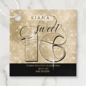 Glitter en Shine Sweet 16 Black/Gold ID675 Bedankjes Labels (Voorkant)