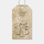 Glitter en Shine Sweet 16 Gold ID675 Cadeaulabel (Voorkant)