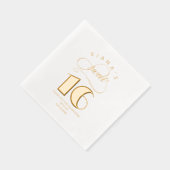 Glitter en Shine Sweet 16 Gold ID675 Folie Servetten (Rechts)