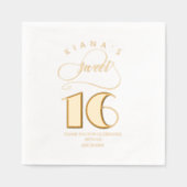 Glitter en Shine Sweet 16 Gold ID675 Folie Servetten (Voorkant)