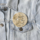 Glitter en Shine Sweet 16 Gold ID675 Ronde Button 7,6 Cm (In situ)