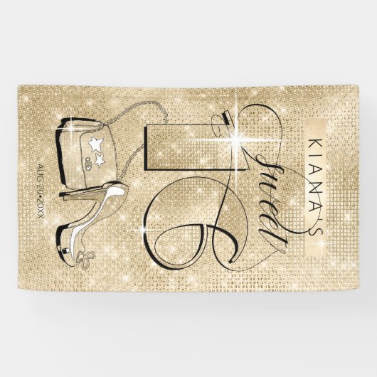 Glitter en Shine Sweet 16 Gold Vert ID675 Spandoek (Horizontaal)