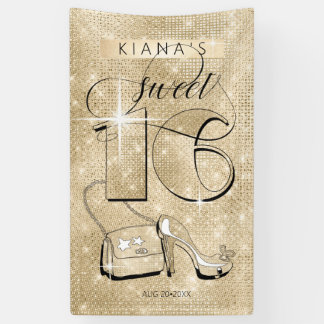 Glitter en Shine Sweet 16 Gold Vert ID675 Spandoek