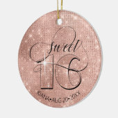 Glitter en Shine Sweet 16 Roos Gold ID675 Keramisch Ornament (Links)