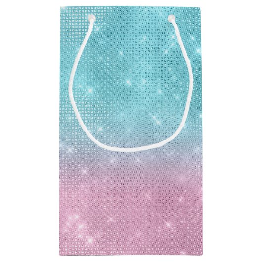 Glitter en Shine Sweet 16 V2 Blauwgroen/Roze ID675 Klein Cadeauzakje (Achterkant)