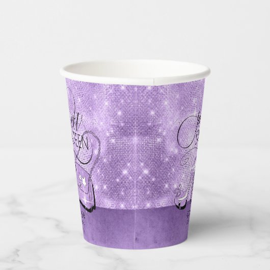 Glitter en Shine Sweet 16 V2 Violet ID675 Papieren Bekers (Rechts)