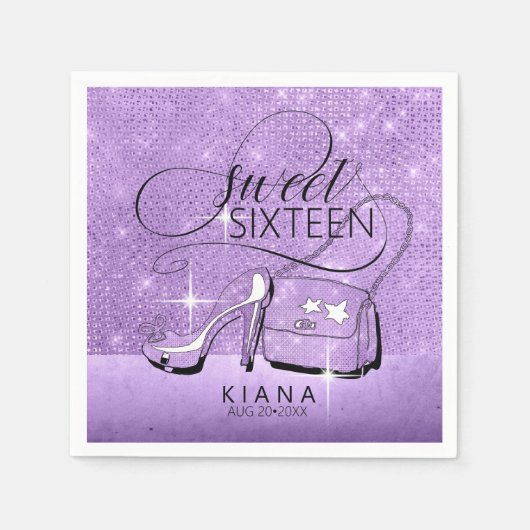 Glitter en Shine Sweet 16 V2 Violet ID675 Servet (Voorkant)