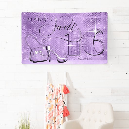 Glitter en Shine Sweet 16 Violet Hor ID675 Spandoek (Insitu)