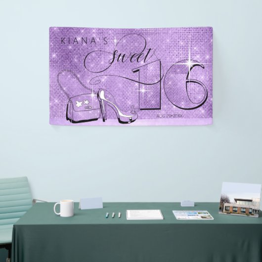 Glitter en Shine Sweet 16 Violet Hor ID675 Spandoek (Beurs)