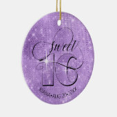 Glitter en Shine Sweet 16 Violet ID675 Keramisch Ornament (Rechts)
