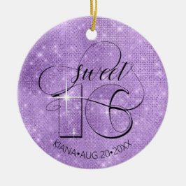 Glitter en Shine Sweet 16 Violet ID675 Keramisch Ornament