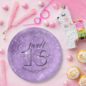 Glitter en Shine Sweet 16 Violet ID675 Papieren Bordje (Feest)