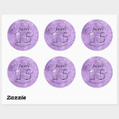 Glitter en Shine Sweet 16 Violet ID675 Ronde Sticker (Vel)