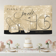 Glitter en Shine Sweet 16 Zwart/Goud Hor ID675