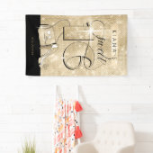 Glitter en Shine Sweet 16 Zwart/Goud Vert ID675 Spandoek (Insitu)