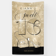 Glitter en Shine Sweet 16 Zwart/Goud Vert ID675