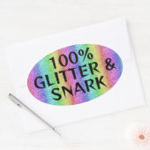 Glitter en snark - sarcastische crafter humor ovale sticker (Envelop)