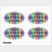Glitter en snark - sarcastische crafter humor ovale sticker (Vel)