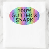 Glitter en snark - sarcastische crafter humor ovale sticker (Tas)