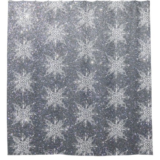 Glitter en sneeuwvlokken douchegordijn (Voorkant)