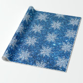 Glitter en sneeuwvlokken inpakpapier (Uitgerold)