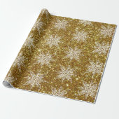 Glitter en sneeuwvlokken inpakpapier (Uitgerold)